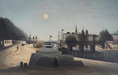 Le DOUANIER ROUSSEAU (d’après)  - Paris : Ile de la Cité et Notre-Dame - Lithographie, Signée 2