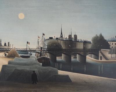 Le DOUANIER ROUSSEAU (d’après)  - Paris : Ile de la Cité et Notre-Dame - Lithographie, Signée 2