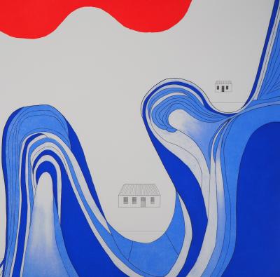 Louise BOURGEOIS - Lac de montagne - Gravure originale 2