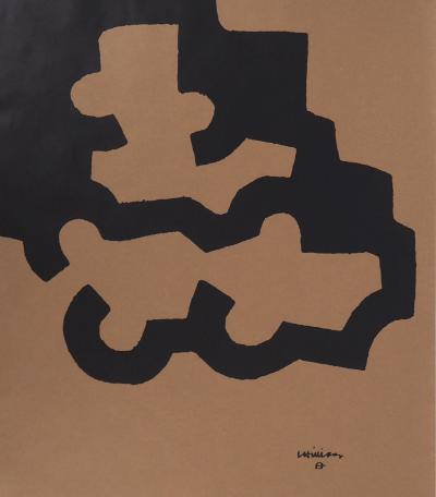 Eduardo CHILLIDA (d’après) - Abstraction noire - Lithographie, Signée 2