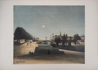 Le DOUANIER ROUSSEAU (after) - Paris: Ile de la Cité and Notre-Dame - Lithograph, Signed 2