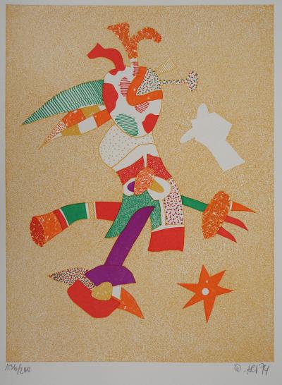 Otmar ALT - Personnage féerique, 1974 - Zincographie originale, Signée au crayon 2
