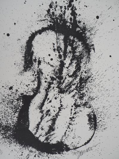 ARMAN - Violon et projection d’encre - Lithographie originale signée 2