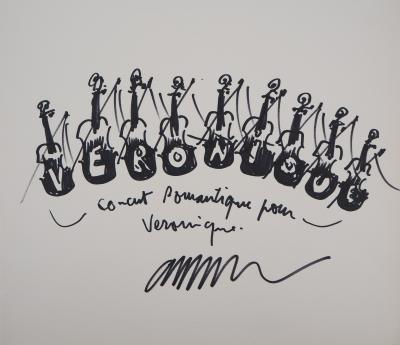 ARMAN - Violons, Concert Romantique - Dessin dédicacé 2