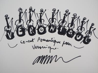 ARMAN - Violons, Concert Romantique - Dessin dédicacé 2