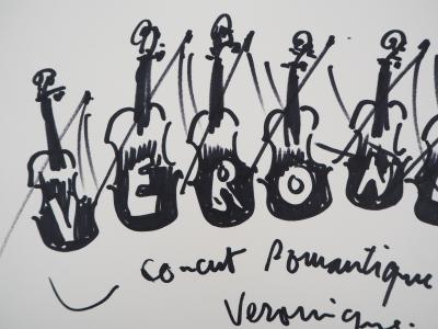 ARMAN - Violons, Concert Romantique - Dessin dédicacé 2