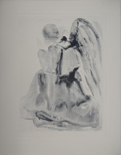 Salvador DALI - Paradis 2 : L’Ange - Héliogravure et eau-forte signée 2