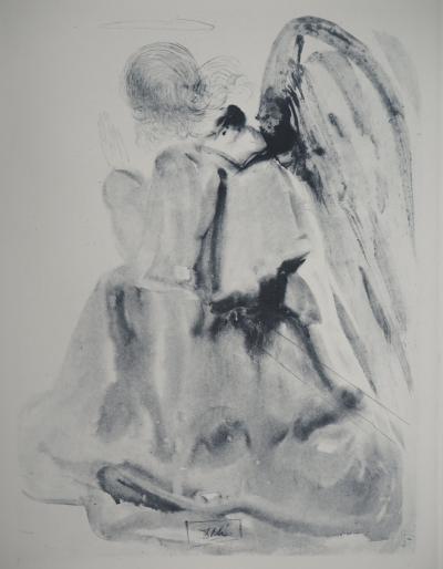 Salvador DALI - Paradis 2 : L’Ange - Héliogravure et eau-forte signée 2