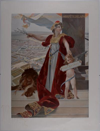 François FLAMENG - La France convie les nations à la grande Fête de la Paix, 1899 - Large lithographic poster 2