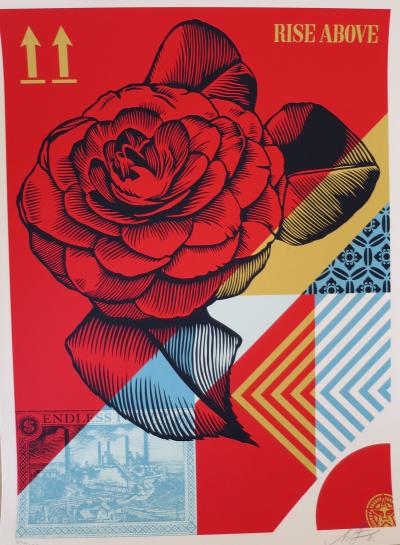 Shepard FAIREY (Obey) - Rise Above Flower, 2021 - Sérigraphie signée et numérotée 2