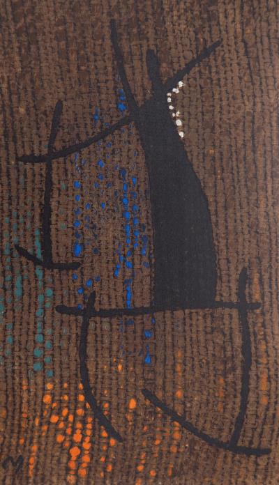 Joan MIRO (d’après) - Femme au fond marron, 1965 - Lithographie, Signée 2