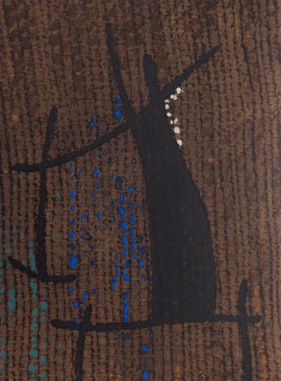 Joan MIRO (d’après) - Femme au fond marron, 1965 - Lithographie, Signée 2