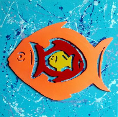 HAYVON -  Fishes, 2021 - Technique mixte sur toile 2