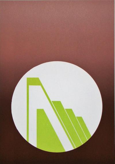 Friedrich GEILER - Concrete Composition, 1974 - Original linocut signed, dated and numbered 2