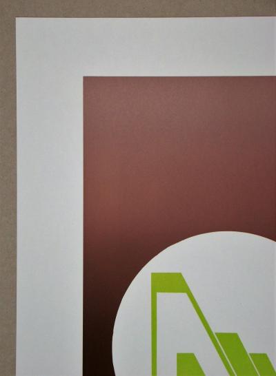 Friedrich GEILER - Concrete Composition, 1974 - Original linocut signed, dated and numbered 2
