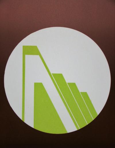Friedrich GEILER - Concrete Composition, 1974 - Original linocut signed, dated and numbered 2