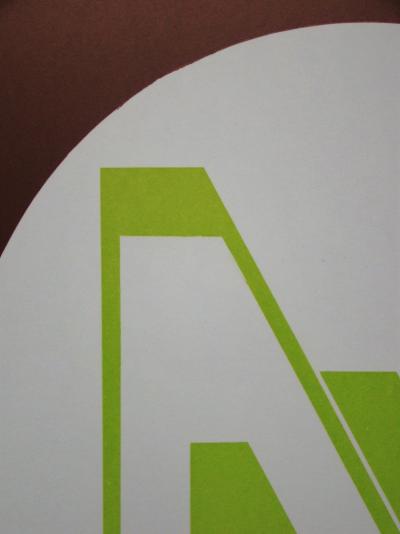 Friedrich GEILER - Concrete Composition, 1974 - Original linocut signed, dated and numbered 2