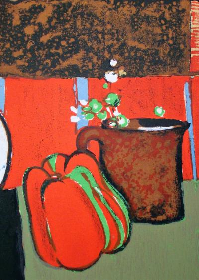 René GENIS - Le poivron, 1968 - Original lithography signed artist proof 2