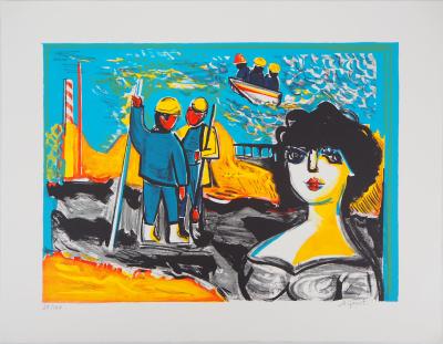 Mathilde GRANT - Hommage aux marins - Lithographie originale signée 2