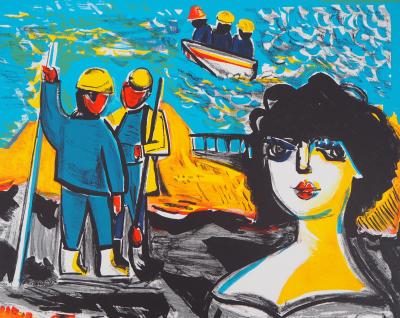 Mathilde GRANT - Hommage aux marins - Lithographie originale signée 2