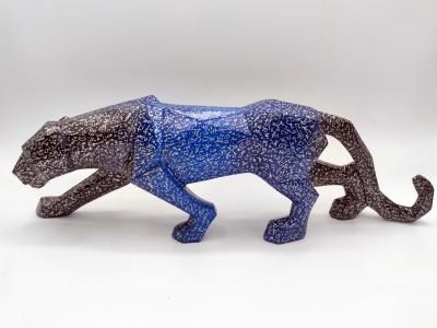DED2008 - Panthère Calligraphie Saphir Argent, 2021 - Sculpture 2