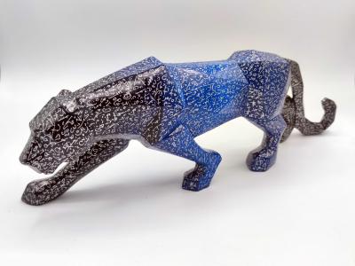 DED2008 - Panthère Calligraphie Saphir Argent, 2021 - Sculpture 2