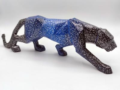 DED2008 - Panthère Calligraphie Saphir Argent, 2021 - Sculpture 2