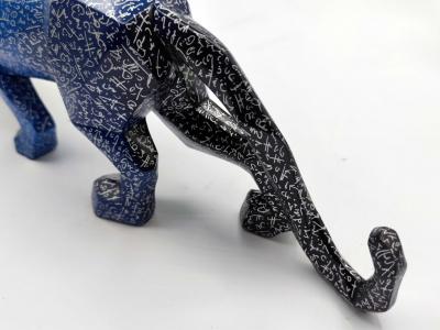 DED2008 - Panthère Calligraphie Saphir Argent, 2021 - Sculpture 2