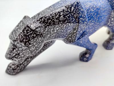 DED2008 - Panthère Calligraphie Saphir Argent, 2021 - Sculpture 2