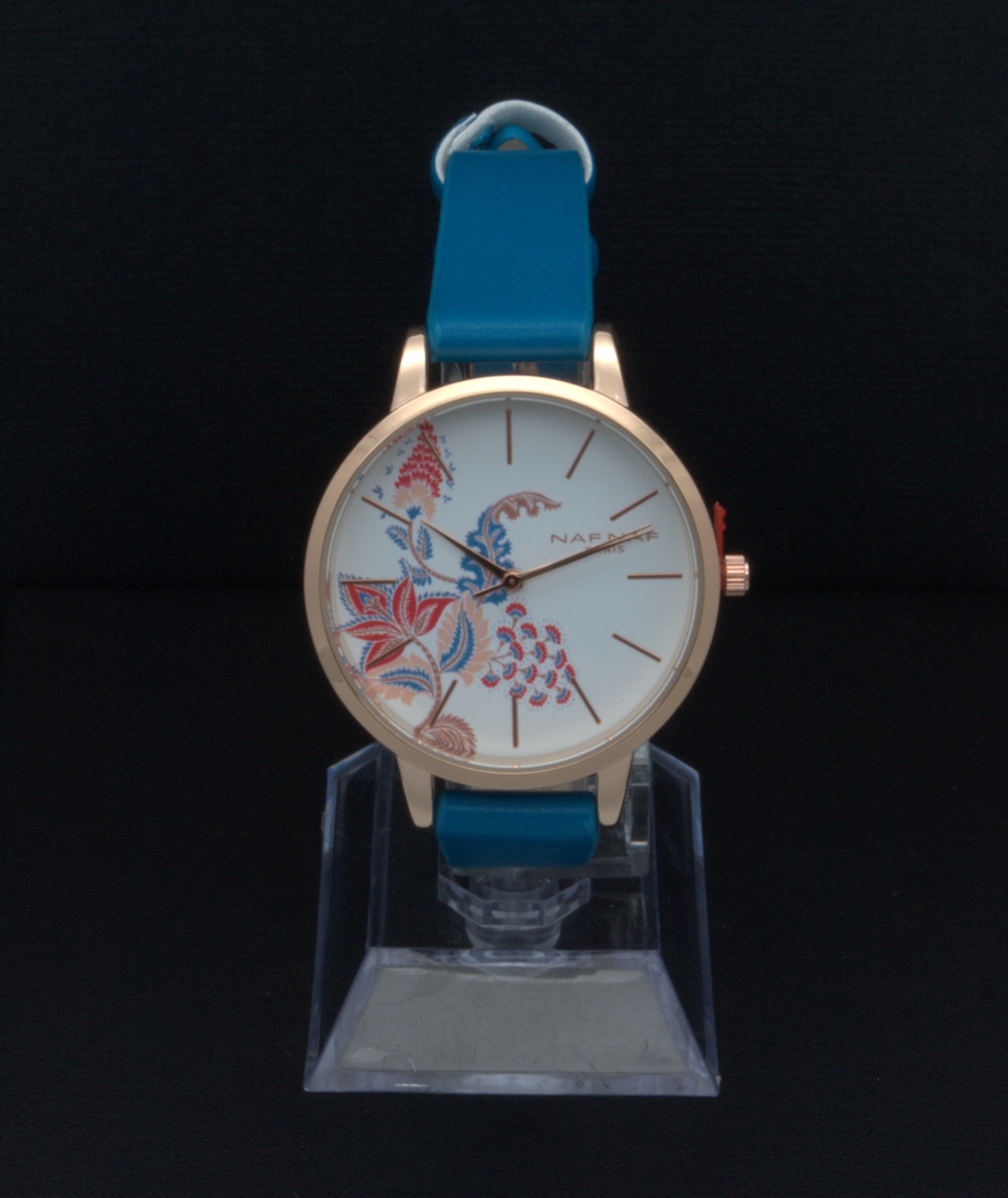 NAF NAF - Montre bracelet en cuir bleu, neuf et garantie, ?�tanche - Bijoux et montres - Plazzart
