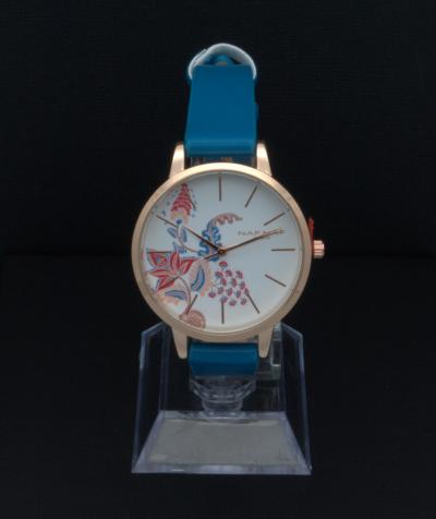 NAF NAF - Montre bracelet en cuir bleu 2