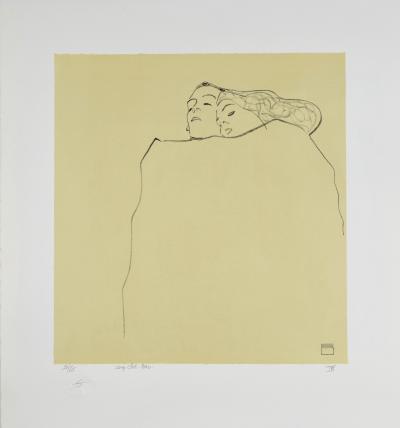 Egon SCHIELE (d’après) - Couple Endormi - Lithographie numérotée 2