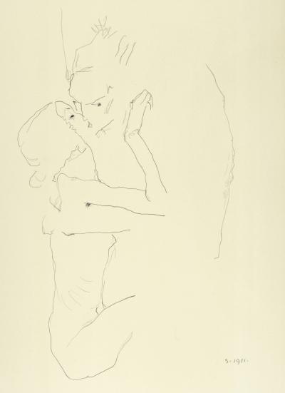 Egon SCHIELE (after) - Le baiser, 1911 - Lithographie numérotée 2