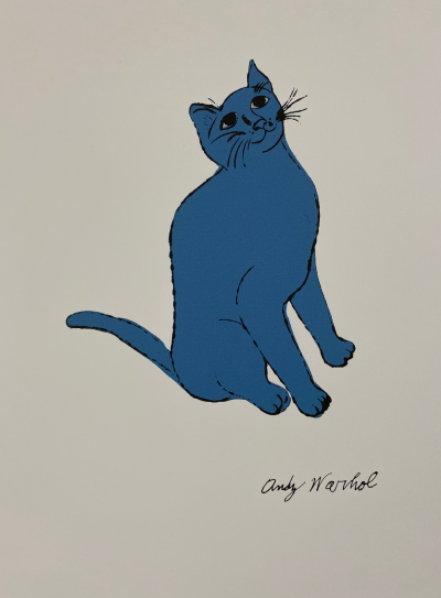 Andy WARHOL (d’après) -  Chat Bleu - Granolithographie 2