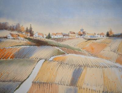 Aimé Steinlen - Les vignes en automne, 1977 - Lithographie originale signée 2