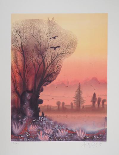 Xavier Degans- Coucher de soleil, 1977 - Lithographie originale signée 2