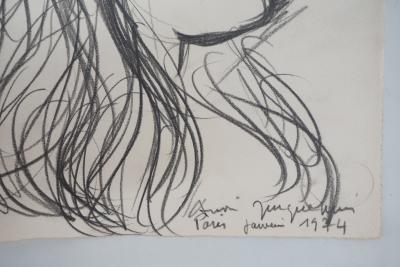 André JACQUEMIN - Profile model, 1974 - Signed drawing 2