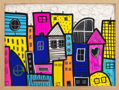 Pauline SALVAN - Bienvenue dans ma ville, 2021 - Technique mixte sur papier 2