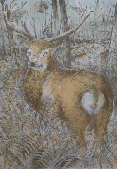 Blaise PRUD’HON - Le cerf - Lithographie originale signée 2