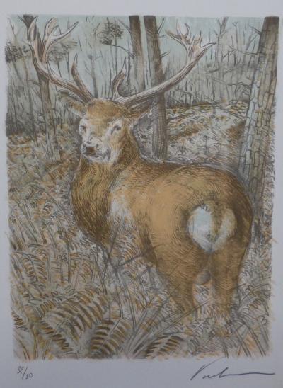 Blaise PRUD’HON - Le cerf - Lithographie originale signée 2