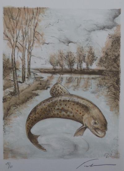 Blaise PRUD’HON - La Truite - Lithographie originale signée 2