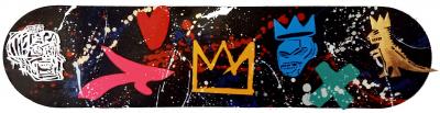 SPACO - Skateboard Basquiat, 2021 - Technique mixte sur planche de skate 2