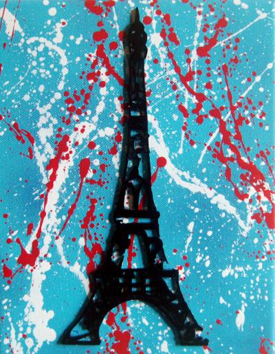 PyB - Tour Eiffel logos, 2021 - Technique mixte sur toile 2
