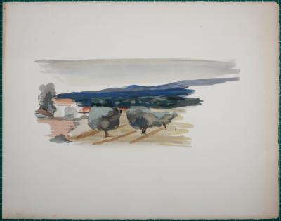 André DERAIN (after) - Paysage, 1933 - Lithograph enhanced with gouache 2