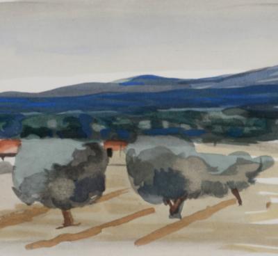 André DERAIN (after) - Paysage, 1933 - Lithograph enhanced with gouache 2