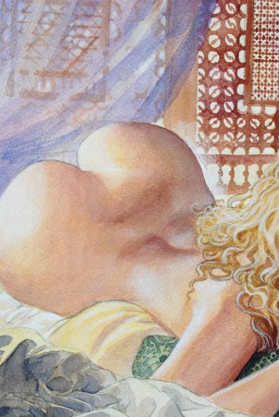 Milo MANARA - Jeune femme pensive, 2003 - Impression signée au crayon 2