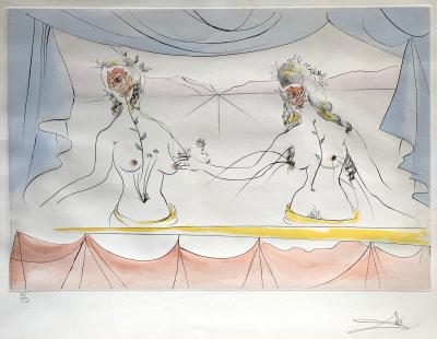 Salvador DALI - Les Dames de la Renaissance - Gravure originale signée 2