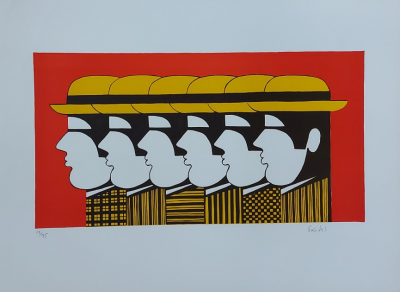 Yannis GAÏTIS - Characters, circa 1970 - Original lithograph signed in pencil 2