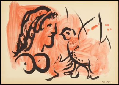 Marc CHAGALL (after) -  Femme à L’oiseau (1954), 1959 - Lithograph/pochoir 2
