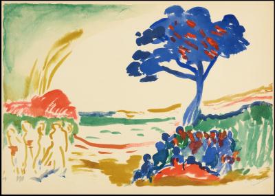 André DERAIN (after) - Paysage à l’arbre bleu (1909), 1959 - Lithograph/pochoir 2